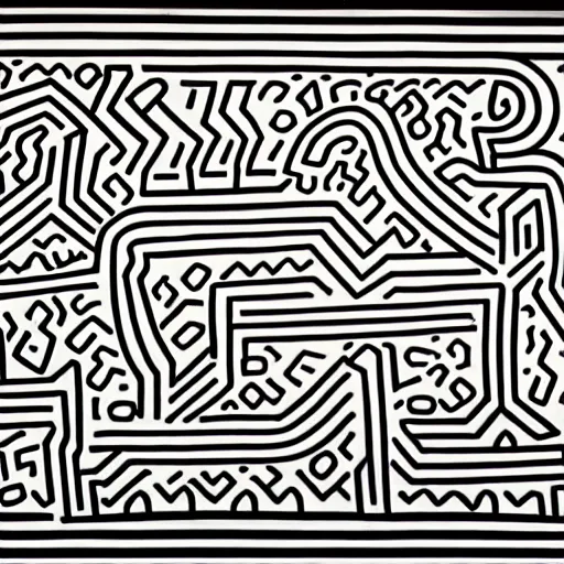 Image similar to train by Keith Haring