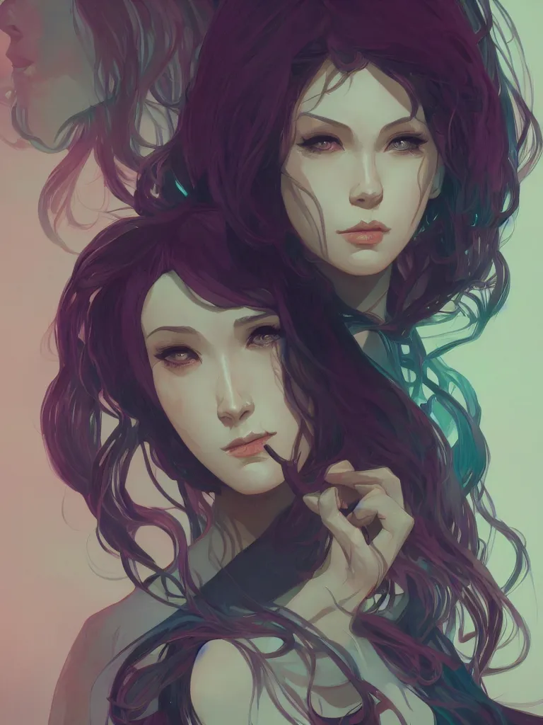 Image similar to portrait of a character from arcane, stylized, cinematic, ambient lighting, 4 k, lois van baarle, ilya kuvshinov, rossdraws, alphonse mucha, jung gi kim, artstation