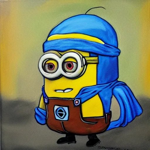 Image similar to minion, painting, davinci