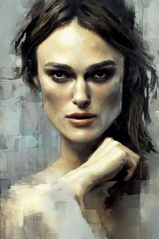 Image similar to A painting of Keira Knightley, by Jeremy Mann