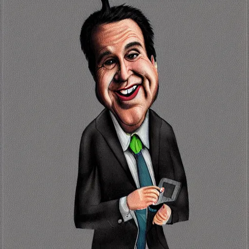 Image similar to caricature of denny devito, professional, digital art, silly