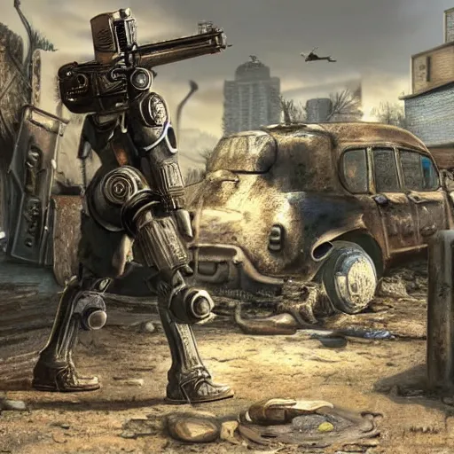 Image similar to art of fallout, photorealistic