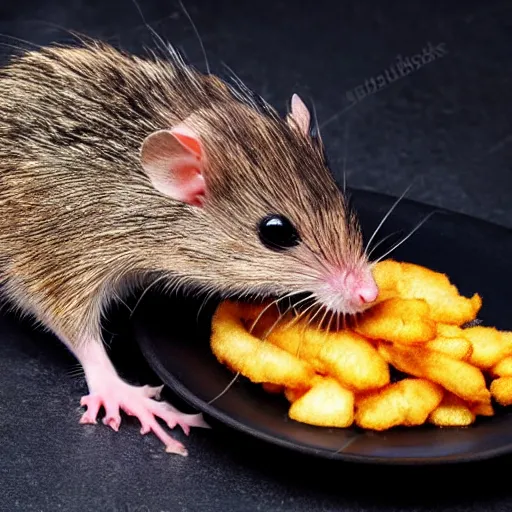 Prompt: fried rat, crispy fried rat, michelin 5 star, HD, studio lighting, 8k, award winning photo