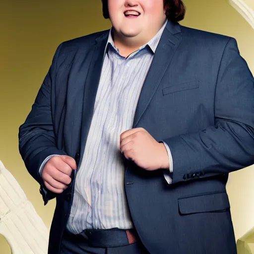 Prompt: clark duke pretending to be brian baumgartner