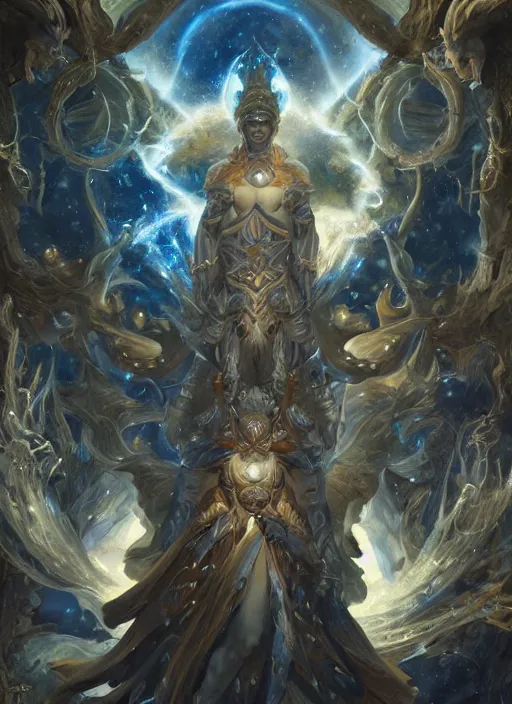 Prompt: digital _ painting _ of _ celestial beings _ by _ filipe _ pagliuso _ and _ justin _ gerard _ symmetric _ fantasy _ highly _ detailed _ realistic _ intricate _ port