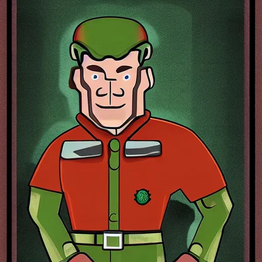 Prompt: Doomguy as a soviet soldier