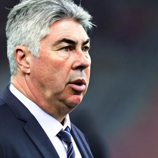 Image similar to high quality front face picture of Carlo Ancelotti