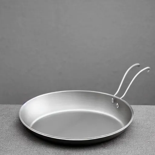 Image similar to minimal iron cast pan inspired by Marcel Breuer