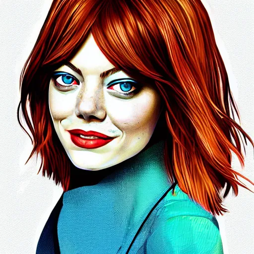 Prompt: emma stone, by shulzhenko art