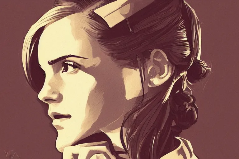 Prompt: Emma Watson in WW2 uniform vector art by moebius and atey ghailan by james gurney by vermeer by George Stubbs full body full body full body full body trending on artstation