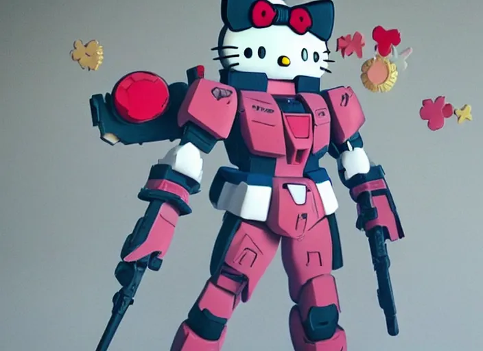 Image similar to hello kitty gundam