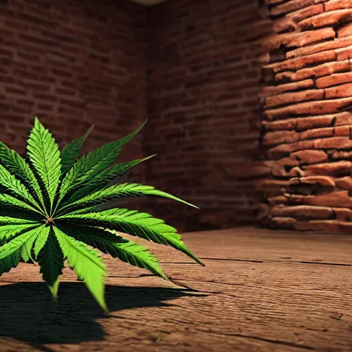 Image similar to a brick made out of cannabis marijuana, beautiful, octane render, nug pic, ray tracing, 8 k, unreal engine 5