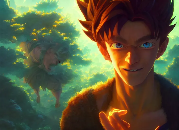 Prompt: highly detailed portrait of norville shaggy rogers super saiyan, unreal engine, fantasy art by greg rutkowski, loish, rhads, ferdinand knab, makoto shinkai and lois van baarle, ilya kuvshinov, rossdraws, tom bagshaw, global illumination, radiant light, detailed and intricate environment