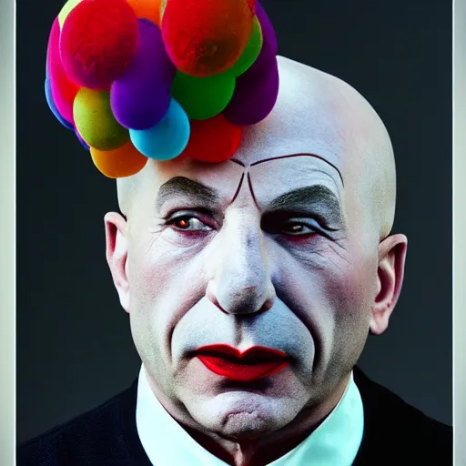 Prompt: jeanluc Picard as a sad clown