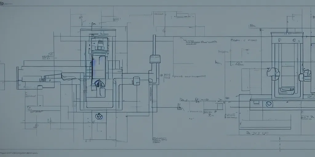 Image similar to portal gun blueprint, high detail