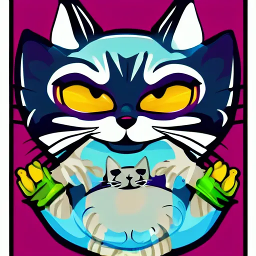 Image similar to Evil emperor kitten, sticker, highly detailed, colorful, illustration, smooth and clean vector curves, no jagged lines, vector art, smooth