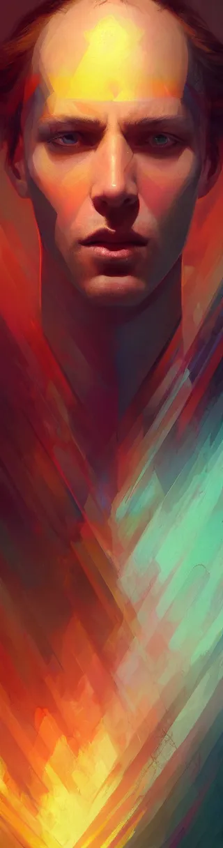 Prompt: a post - minimalism portrait of a magical triangle glass forehead, extremely long forehead being sucked into single point in infinity, vibrant color scheme, highly detailed, in the style of romanticism, cinematic, artstation, moebius, greg rutkowski