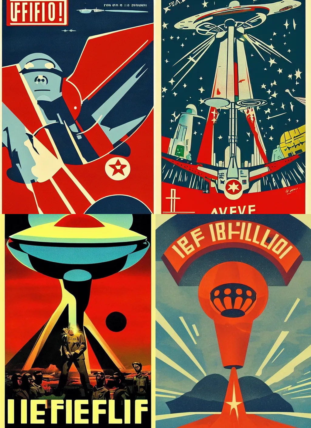 Prompt: I believe! UFO soviet propaganda poster, by Greg Rutkowsky