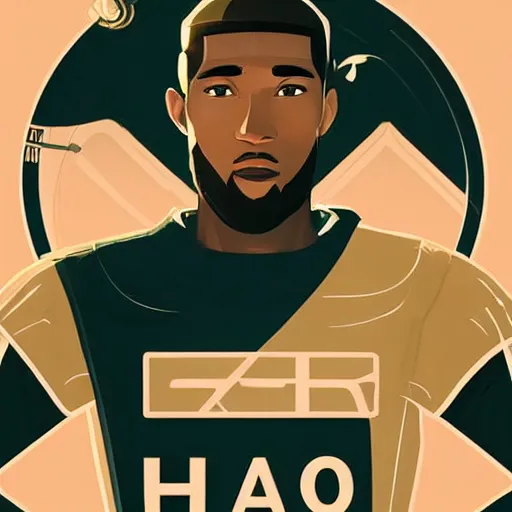 Image similar to terrence boyd as a saint with halo, clean cel shaded vector art. shutterstock. behance hd by lois van baarle, artgerm, helen huang, by makoto shinkai and ilya kuvshinov, rossdraws, illustration,