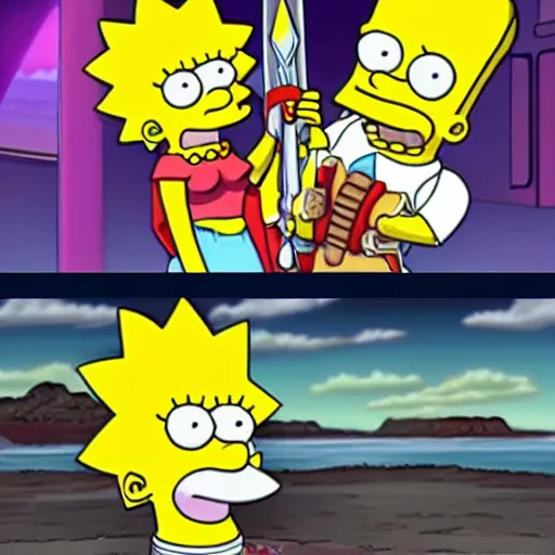 Image similar to xenoblade pyra in the simpsons