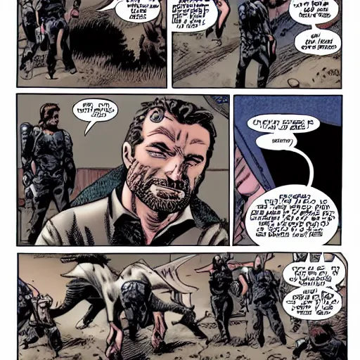 Image similar to Rick grimes conquest, comic book art