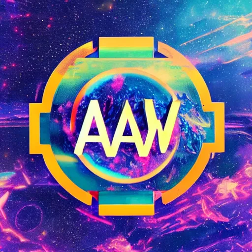 Image similar to a and w vaporwave logo, digital art, cosmic, 3 d high definition, trending on art station, photorealistic, high resolution, 8 k, octane, hyper detailed, insane details, intricate, elite, ornate, elegant trend, highly detailed and intricate, sharp focus, photography, unreal engine