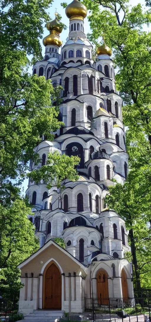 Image similar to tiny home that looks exactly like st volodymyr's cathedral.