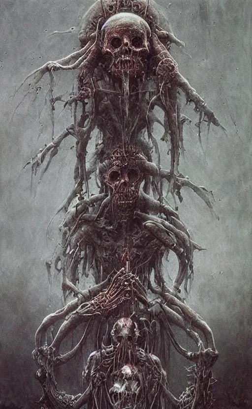 Image similar to warhammer 4 0 k occult necromancer by beksinski, high detail hyperrealistic