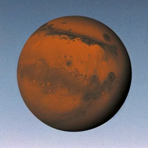 Image similar to a photo of mars taken by a telescope from earth