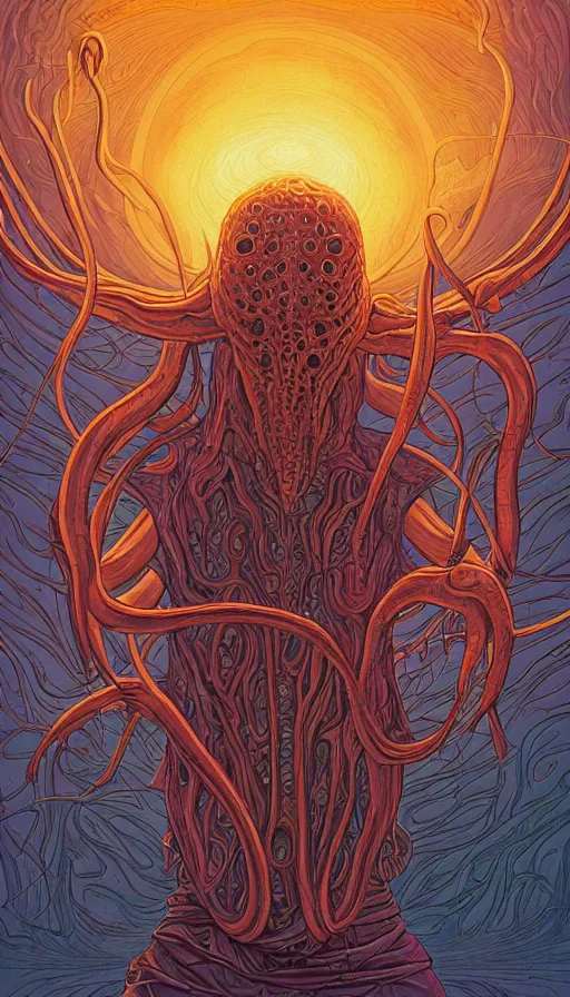 Image similar to The mind flayer, futurism, da vinci, Dan Mumford, Josan Gonzalez