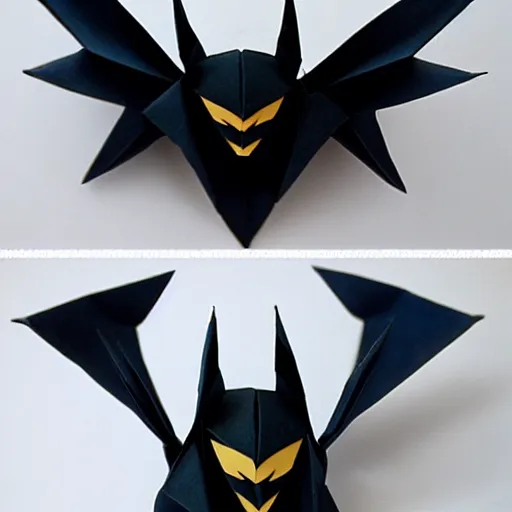 Prompt: batman origami, highly detailed