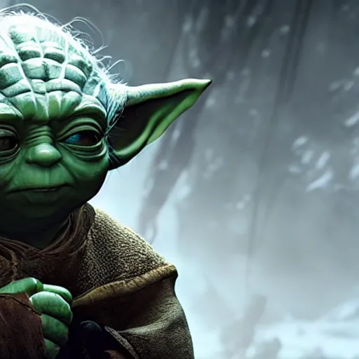 Prompt: Yoda in The Witcher 3 video game, highly detailed, high quality, HD, 4K, trending