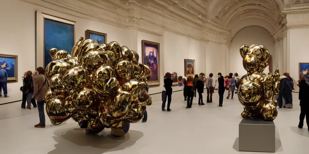 Image similar to jeff koons in the national gallery in germany