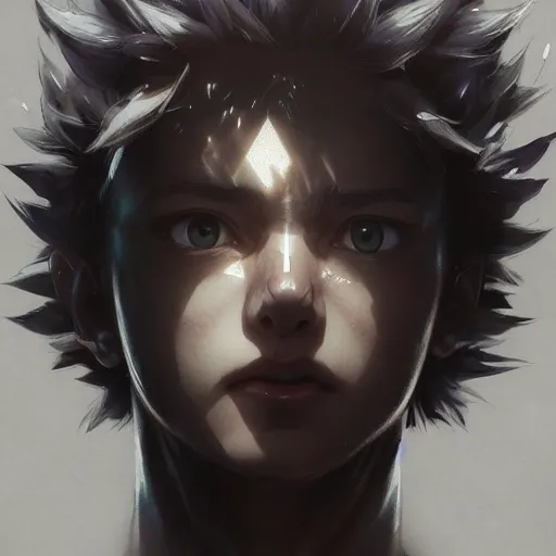 Image similar to realistic portrait of Killua, dramatic lighting, illustration by Greg rutkowski, yoji shinkawa, 4k, digital art, concept art, trending on artstation