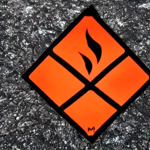 Prompt: simple yet detailed fire warning label