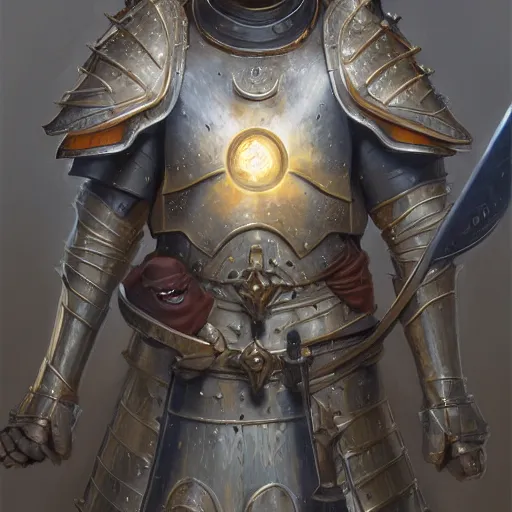 Image similar to anthropomorphic shiba inu, medieval holy paladin knight armor, fantasy, holy light, portrait art by donato giancola and greg rutkowski, realistic face, visible holy aura, digital art, trending on artstation, symmetry