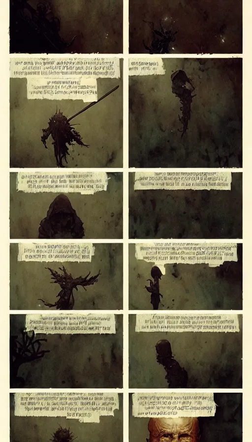 Image similar to the most interesting 6 panel comic by chiara bautista, beksinski and norman rockwell and greg rutkowski weta studio and tom bagshaw and james gurney and lucasfilm