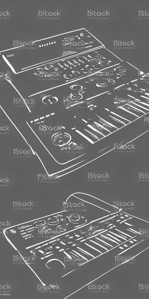 Image similar to illustration vector art of a midi controller against a black background