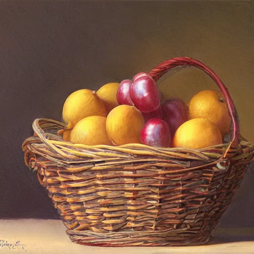 Prompt: fruit basket, fruit, ed binkley