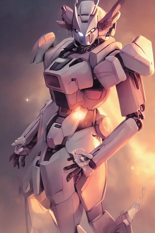 Image similar to a Portrait of a sci fi organic gundam , D&D, sci-fi fantasy, intricate, highly detailed , art by Range Murata, rim lighting, highly detailed, 3d, octane render, bright colors, digital painting, trending on artstation, sharp focus, illustration style of Stanley Artgerm,