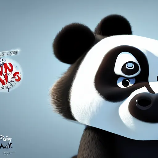 Image similar to a cartoon panda, Disney, digital art, highly detailed, award winning, concept art, intricate, sharp focus, masterpiece, Trending on Artstation HQ, unreal engine 5, 4K UHD image