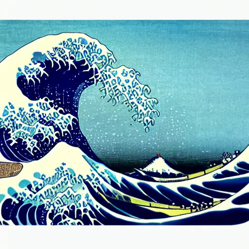 Prompt: third reef pipeline by katsushika hokusai