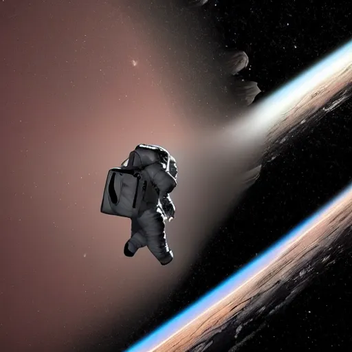 Prompt: astronaut falls into a black hole