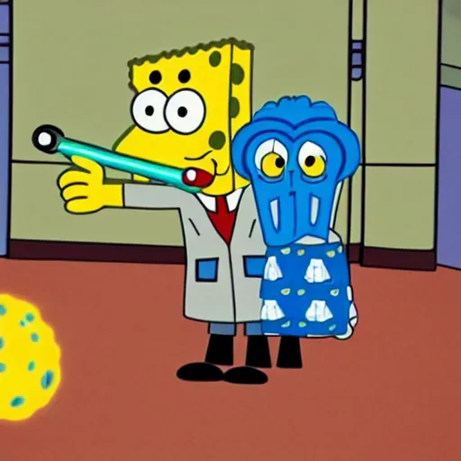 Image similar to spongebob squarepants as a star wars jedi holding a lightsaber