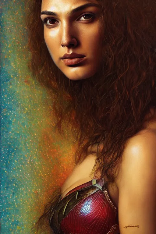 Prompt: a ultradetailed beautiful panting of gal gadot as nami, by saturno butto, agostino arrivabene, mordecai ardon and chuck close trending on artstation