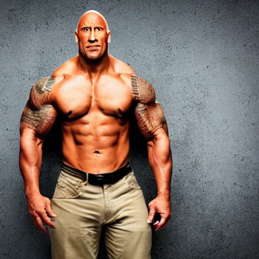 Image similar to skinny dwayne the rock johnson