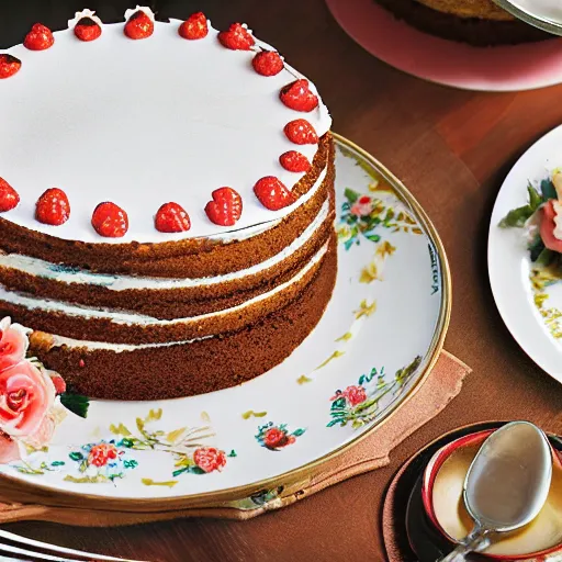 Image similar to photograph of a fancy cake from cookbook in color