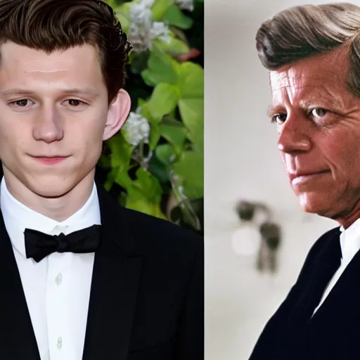 Image similar to tom holland as jfk