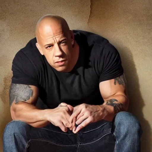 Prompt: vin diesel but without family