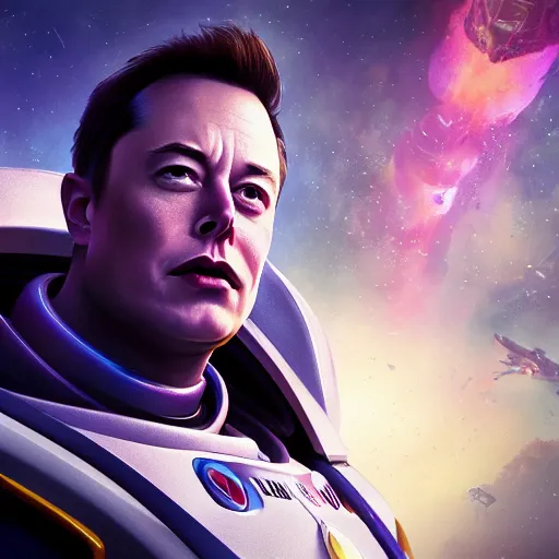 Image similar to portrait of elon musk as buzz lightyear, league of legends amazing splashscreen artwork, splash art, natural light, elegant, photorealistic facial features, intricate, fantasy, detailed face, atmospheric lighting, anamorphic lens flare, cinematic lighting, league of legends splash art, hd wallpaper, ultra high details by greg rutkowski